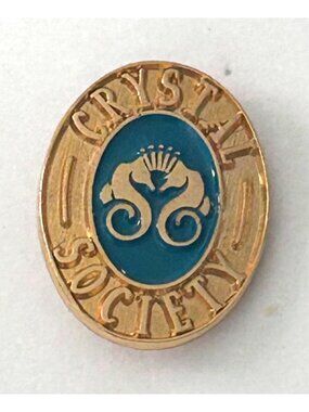 Crystal Cruises Society Seahorse Logo Enamel Lapel Pin Cruise Ship Advertising